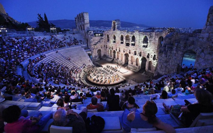 Odeon of Herodes Atticus venue in Athina, GR
