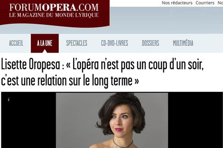 Lisette Oropesa interviewed in Forum Opera