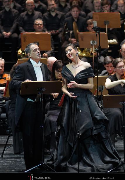 Lisette Oropesa as Amalia and Piero Pretti as Carlo in I Masnadieri at Teatro Real