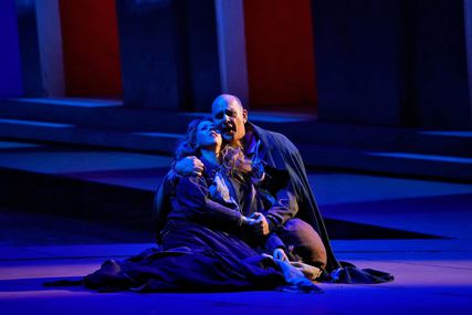 Lisette Oropesa as Gilda and Juan Jesús Rodríguez as Rigoletto in Rigoletto at LA Opera