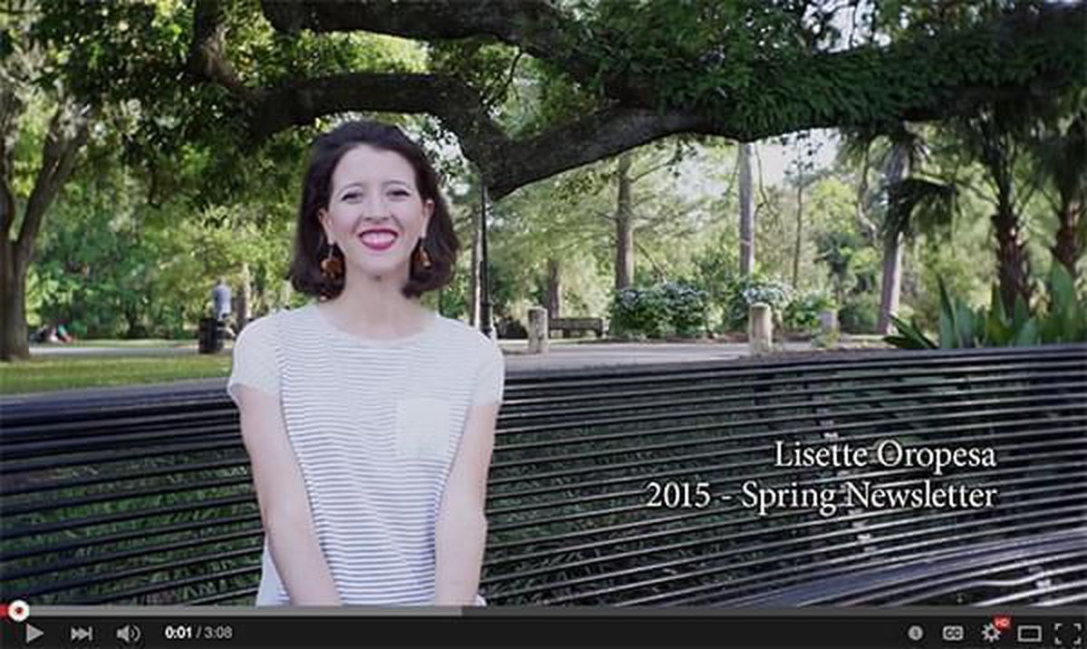 Lisette Oropesa's Spring 2015 Newsletter