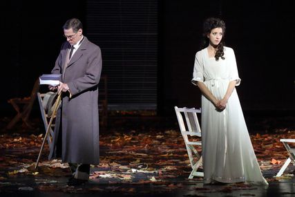 Lisette Oropesa as Violetta Valery and Simon Keenlyside as Giorgio Germont in La traviata at Bayerische Staatsoper