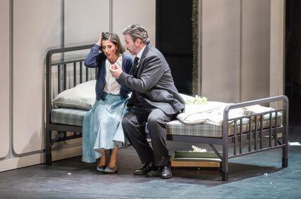 Lisette Oropesa as Lucia and Massimo Cavalletti as Enrico in Lucia di Lammermoor at Opernhaus Zürich