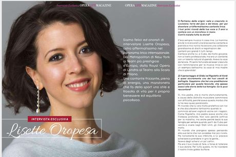 Lisette is interviewed in Opera Life Magazine in their November 2019 issue.