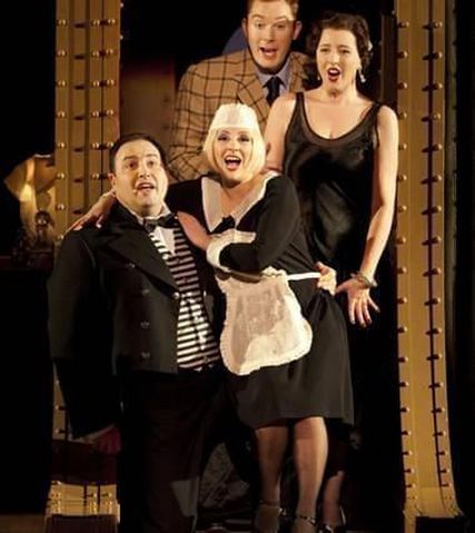 Lisette Oropesa as Konstanze, Claire Ormshaw as Blonde, Robin Tritschler as Belmonte and Wynne Evans as Pedrillo in Die Entführung aus dem Serail at Welsh National Opera