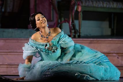 Lisette Oropesa as Violetta Valery in La traviata at Arena di Verona