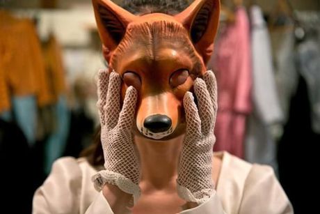 Ms. Oropesa modeling a mask for her role in the Met’s “Falstaff.” Credit: Todd Heisler/The New York Times