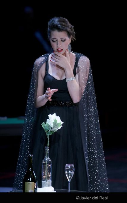 Lisette Oropesa as Violetta Valery in La traviata at Teatro Real