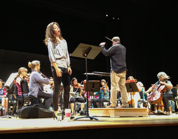 Lisette Oropesa in the rehearsal of I Masnadieri at Washington Concert Opera at 