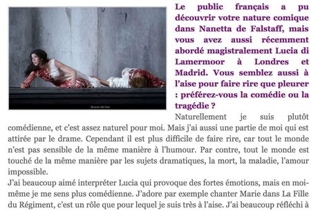 Lisette Oropesa interviewed in Toute la Culture