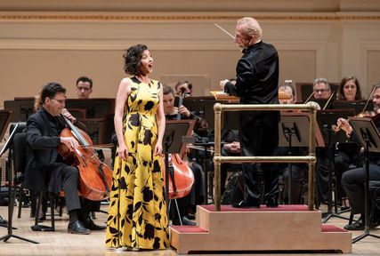 Lisette Oropesa as Soprano and Yannick Nézet-Séguin in Concert at Metropolitan Opera