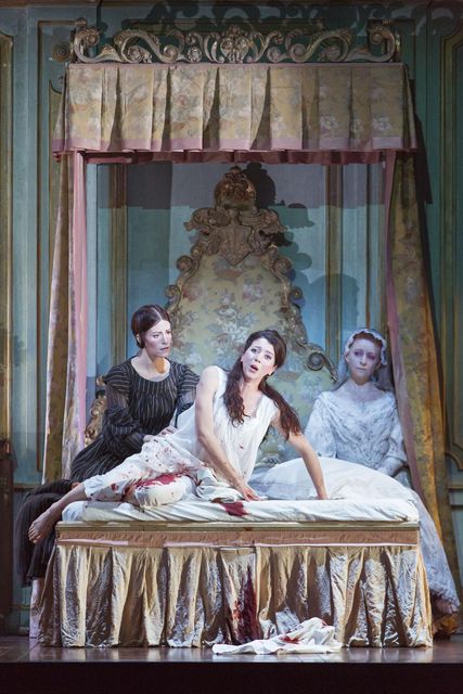 Lisette Oropesa as Lucia and Rachel Lloyd as Alisa in Lucia di Lammermoor at Royal Opera House