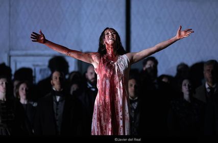 Lisette Oropesa as Lucia in Lucia di Lammermoor at Teatro Real