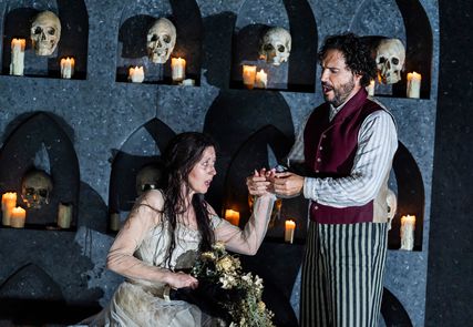Lisette Oropesa as Elvira and Francesco Demuro as Arturo Talbo in I Puritani at Royal Opera House