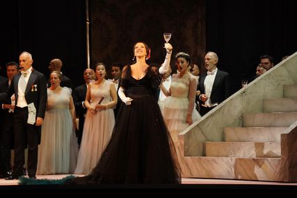 Lisette Oropesa as Violetta Valery in La traviata at Teatro dell'Opera di Roma