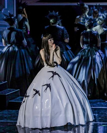 Lisette Oropesa as Violetta Valery in La traviata at Greek National Opera