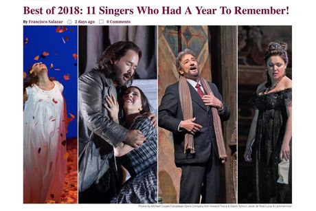 OperaWire gives Lisette the #1 position on singers who had a year to remember for 2018!