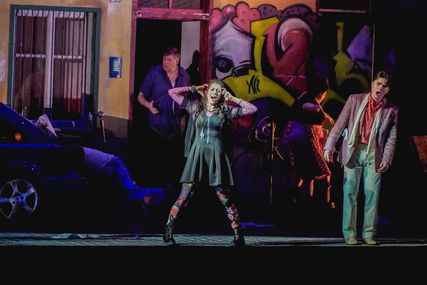 Lisette Oropesa as Rosina and Ilya Kutyukhin as Figaro in Il barbiere di Siviglia at Opéra National de Paris
