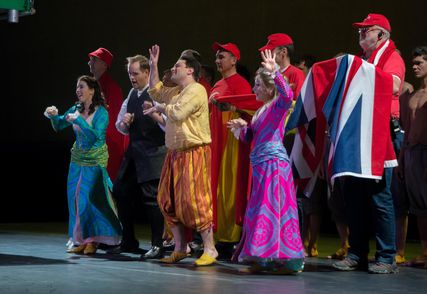 Lisette Oropesa as Konstanze, Benjamin Bruns as Belmonte, Matthew Grills as Pedrillo and Kathleen Kim as Blonde in Die Entführung aus dem Serail at Bayerische Staatsoper