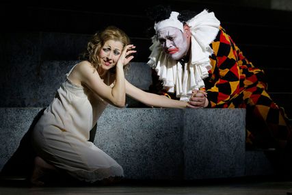 Lisette Oropesa as Gilda and Quinn Kelsey as Rigoletto in Rigoletto at LA Opera