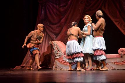 Lisette Oropesa as Pamina and Matthew Maness as Monostatos in Die Zauberflöte at Florida Grand Opera