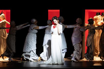 Lisette Oropesa as Violetta Valery in La traviata at Bayerische Staatsoper
