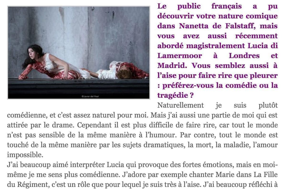 Lisette Oropesa interviewed in Toute la Culture