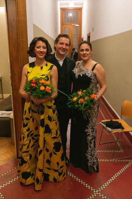 Lisette Oropesa as Isabelle, Dmitry Korchak as Robert and Yolanda Auyanet as Alice in Robert le diable at La Monnaie