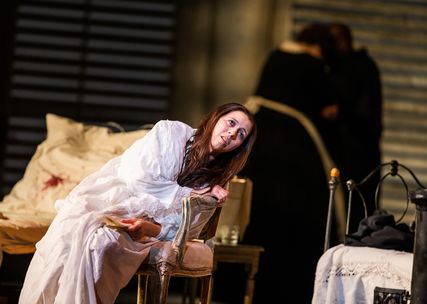 Lisette Oropesa as Violetta Valery in La traviata at Royal Opera House