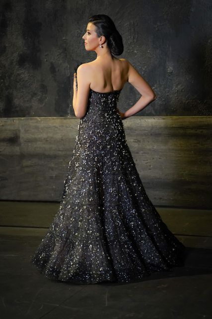 Lisette Oropesa poses in an original Giorgio Armani Privé gown.