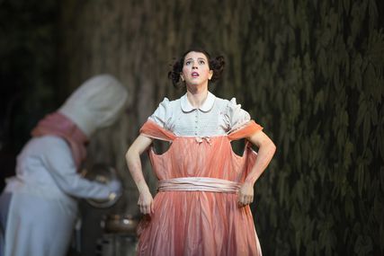Lisette Oropesa as Gretel in Hansel and Gretel at Metropolitan Opera