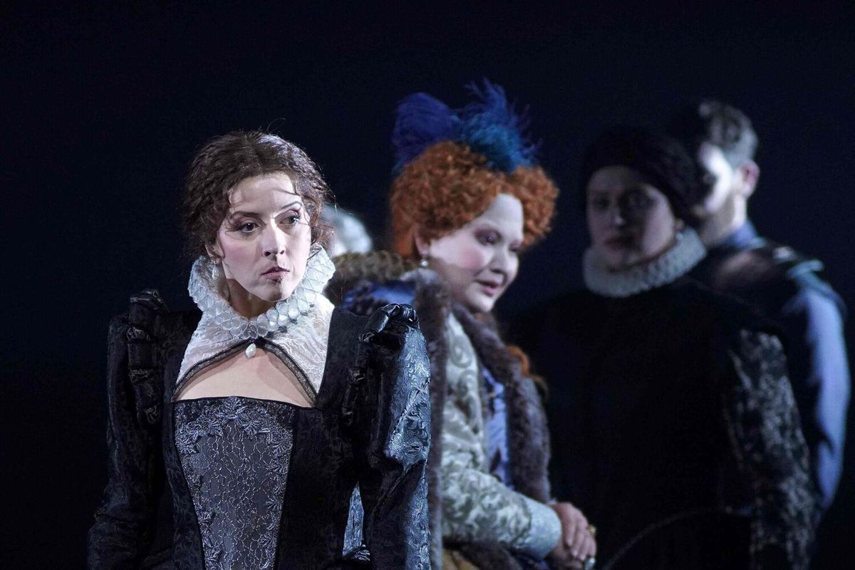 Lisette Oropesa as Maria Stuarda at Teatro Real, photo by Javier del Real