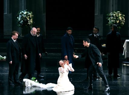 Lisette Oropesa as Lucia and Juan Diego Florez as Edgardo in Lucia di Lammermoor at Teatro alla Scala