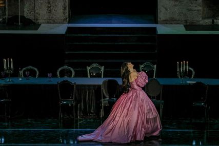 Lisette Oropesa as Violetta Valery in La traviata at Greek National Opera