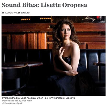 Opera News, Lisette Oropesa, Sound Bites