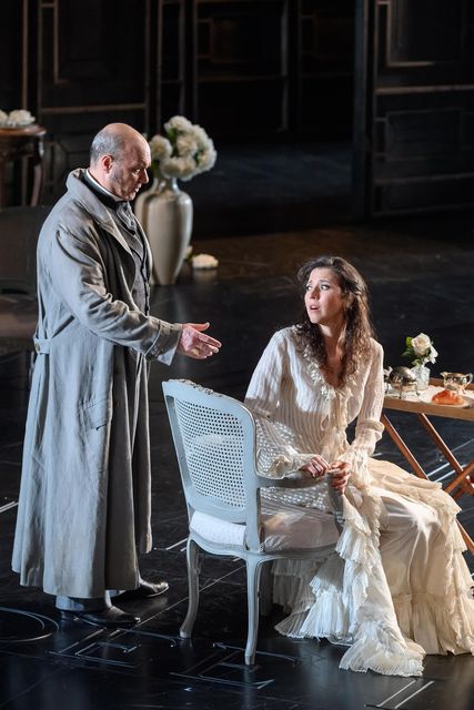 Lisette Oropesa as Violetta Valery and Giovanni Meoni as Giorgio Germont in La traviata at Gran Teatre del Liceu