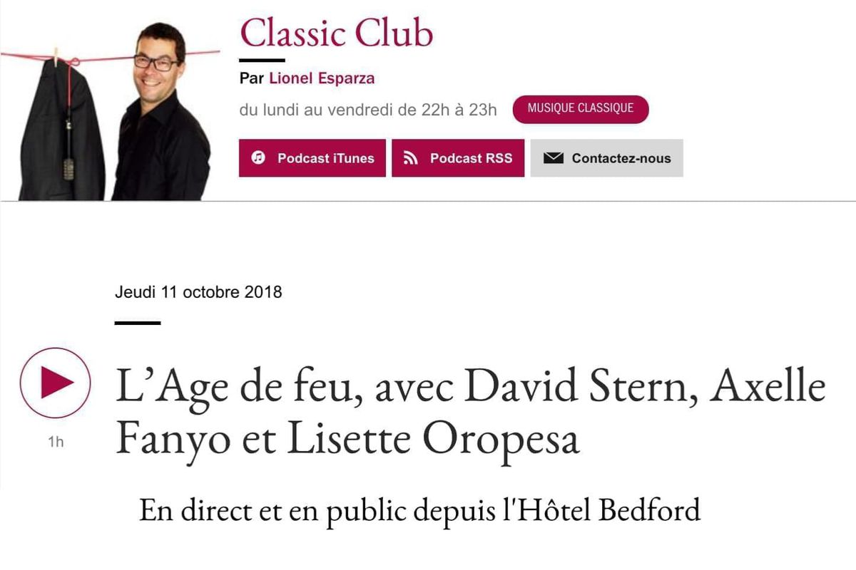 Lisette Oropesa interviewed in France Musique