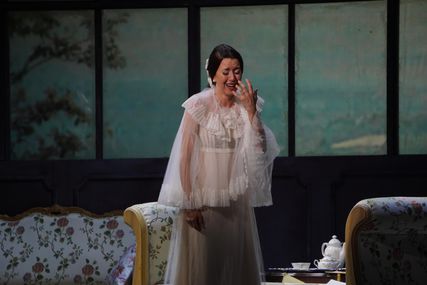 Lisette Oropesa as Violetta Valery in La traviata at Teatro dell'Opera di Roma