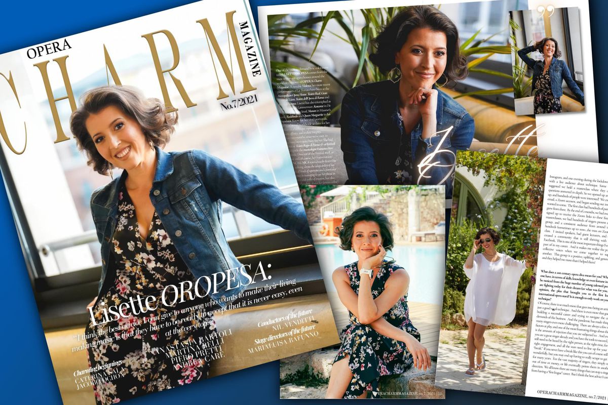 Lisette is on the cover of this month's Opera Charm Magazine