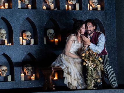 Lisette Oropesa as Elvira and Francesco Demuro as Arturo Talbo in I Puritani at Royal Opera House