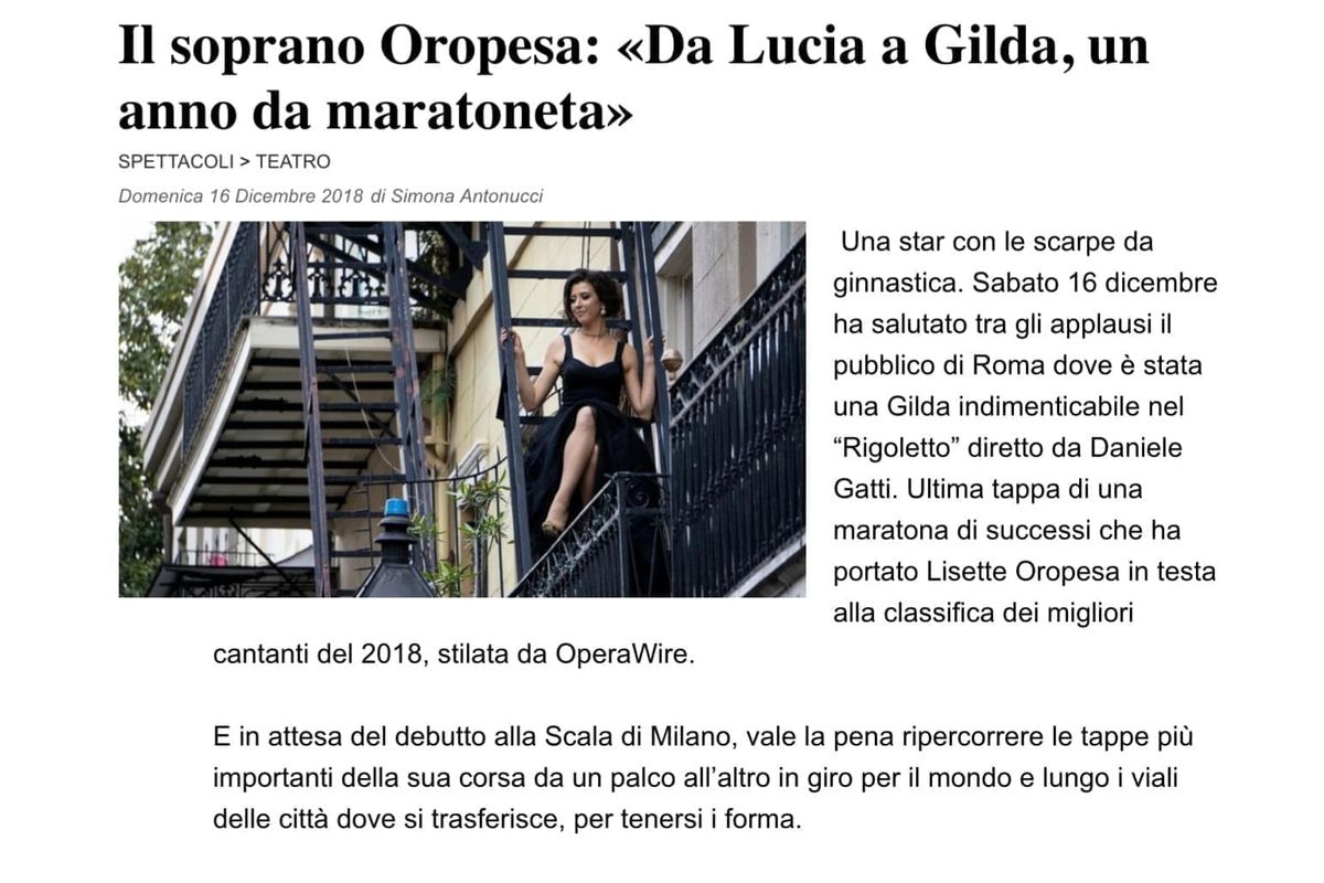 Lisette is profiled in the Il Messaggero newspaper for her "marathon" year.