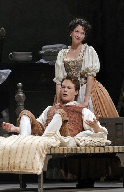 Lisette Oropesa as Susanna and Philippe Sly as Figaro in Le Nozze di Figaro at San Francisco Opera