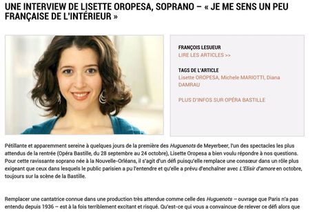 Lisette Oropesa interviewed in Concert Classic