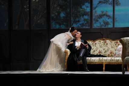 Lisette Oropesa as Violetta Valery and Francesco Meli as Alfredo Germont in La traviata at Teatro dell'Opera di Roma
