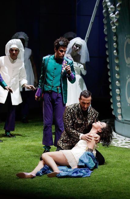 Lisette Oropesa as Adina and Vito Priante as Califo in Adina at Rossini Opera Festival