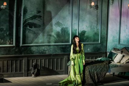 Lisette Oropesa as Violetta Valery in La traviata at Greek National Opera