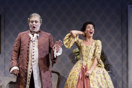 Lisette Oropesa as Norina and Renato Girolami as Don Pasquale in Don Pasquale at Glyndebourne