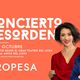 Concierto Desorden poster with Lisette Oropesa and host Gonzalo Lahoz, live from the Gran Teatre del Liceu, 20 October