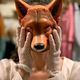 Ms. Oropesa modeling a mask for her role in the Met’s “Falstaff.” Credit: Todd Heisler/The New York Times