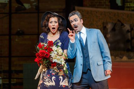 Lisette Oropesa as Norina and Joshua Hopkins as Dr Malatesta in Don Pasquale at Pittsburgh Opera